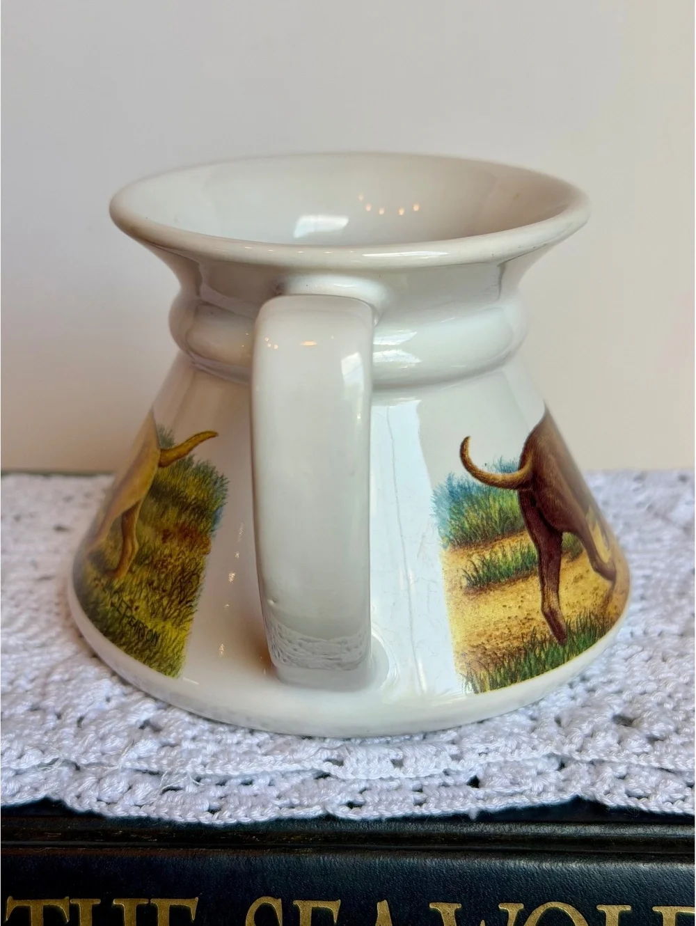 Vintage G.E. Peterson Hunting Dog Duck Ceramic Mug Retriever Sporting